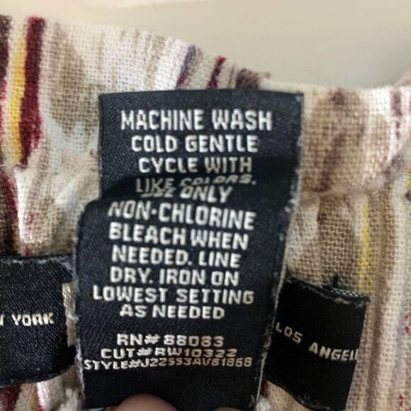 American Original Rewash Linen Blend Wide Leg Belted Pants Women’s Size Small - Picture 4 of 11